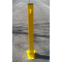 Square Folding Padlock Parking Post Yellow