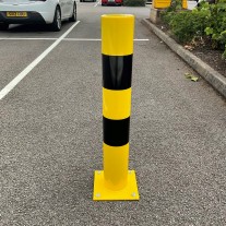 Steel Protection Bollard 60 - 139mm Dia Heavy Duty Yellow and Black 