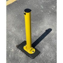 Yellow Folding Parking Post Concrete In