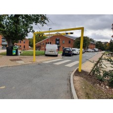 Fixed height barrier on car park entrance 