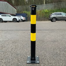 Heavy-duty lockable folding security bollard for shopfronts and driveways