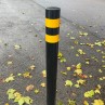 Galvanised Bollard With reflective stripes 